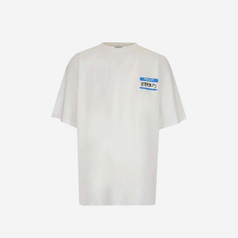 VETEMENTS MY NAME IS WHITE T-SHIRT