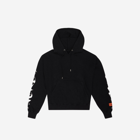 HERON PRESTON BRUSHED BLACK HOODIE