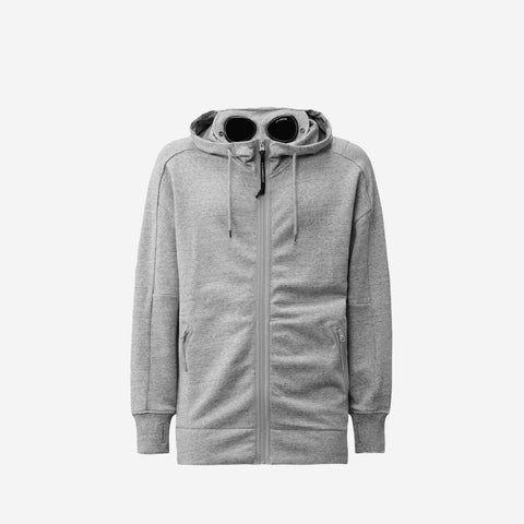 CP COMPANY GOOGLE ZIP HOODIE GREY