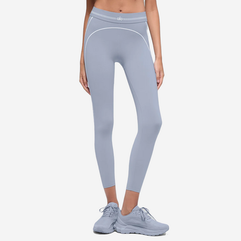 alo yoga Airbrush High-Waist 7/8 Heart Throb Legging Frost/white