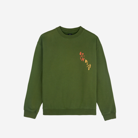 BRAIN DEAD ET CREW SWEAT Olive