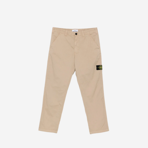 STONE ISLAND LOGO PATCH Regular trousers BEIGE