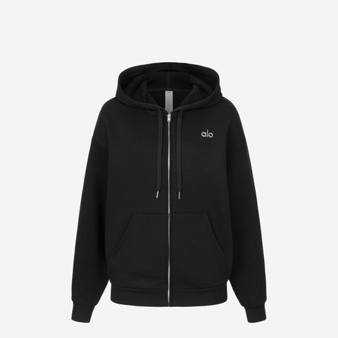 ALO YOGA Accolade Full Zip Hoodie black