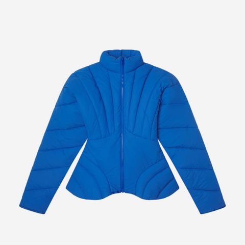 KHY X ENTIRE STUDIOS Sculpted Puffer Cobalt Blue Jacket