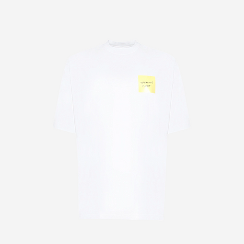 VETEMENTS WHITE STICKER T-SHIRT
