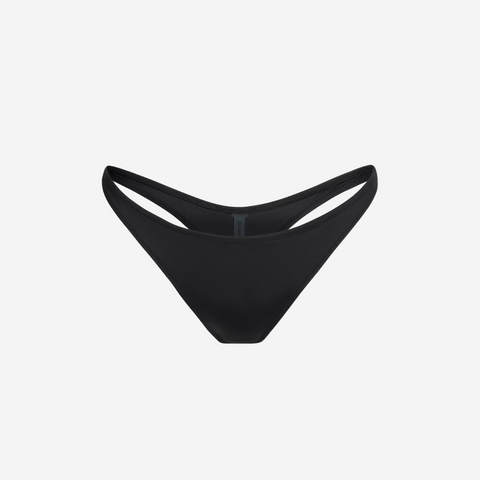 SKIMS SIGNATURE SWIM THONG BIKINI BOTTOM ONYX