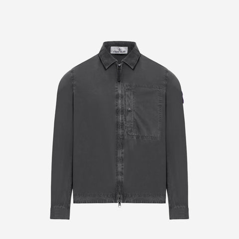 STONE ISLAND OLD EFFECT OVERSHIRT GREY