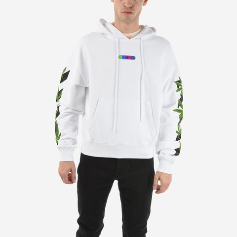 OFF-WHITE WEED HOODIE WHITE