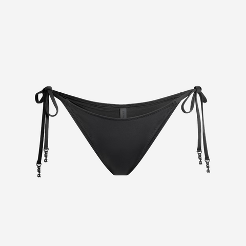 SKIMS SIGNATURE SWIM DIPPED TIE BIKINI BOTTOM ONYX