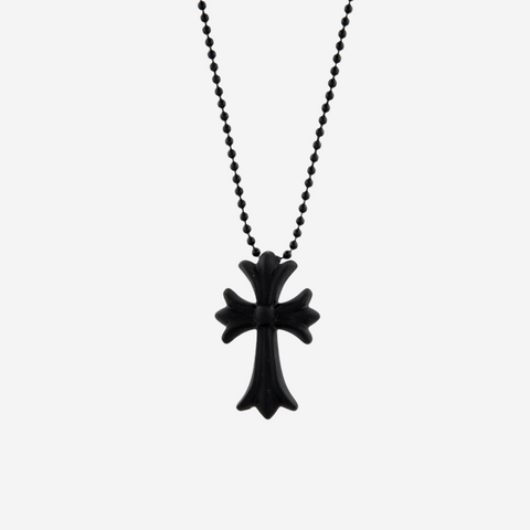 CHROME HEARTS SILICHROME CROSS NECKLACE ‘BLACK’