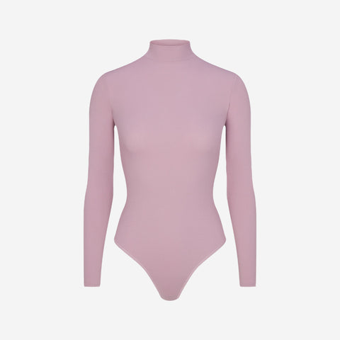 SKIMS COTTON RIB TURTLENECK BODYSUIT DUSK