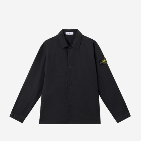 STONE ISLAND SUPIMA COTTON CANVAS OVERSHIRT BLACK