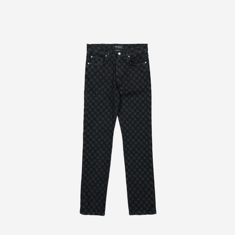 MISBHV DENIM MONOGRAM TROUSERS BLACK