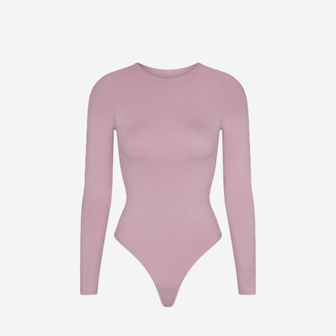 SKIMS ESSENTIAL CREW NECK LONG SLEEVE BODYSUIT DUSK