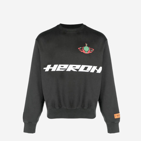 HERON PRESTON WORLD BURN SWEATSHIRT BLACK