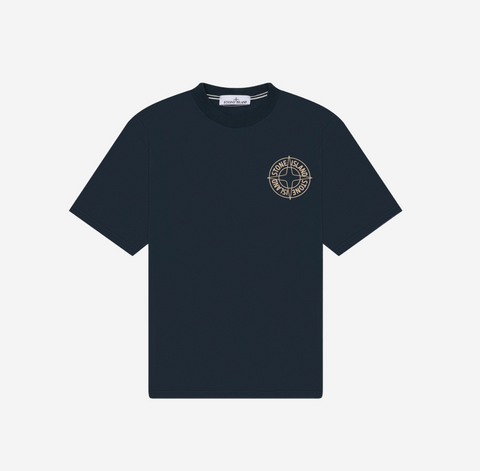 Stone Island Outline Compass Print Navy T-Shirt