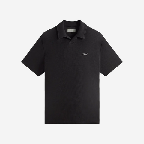 Kith Micro Waffle Drew Polo Shirt Black