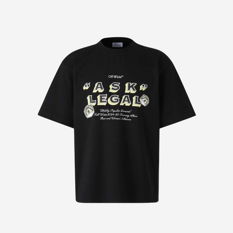 Off-White Crew Neck ASK LEGAL Cotton T-Shirt