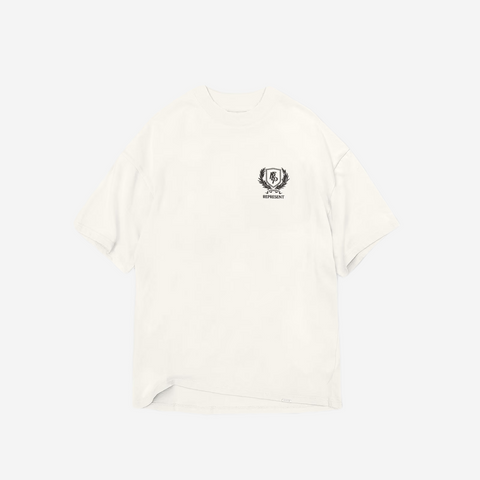 Represent Crest Tee Flat White