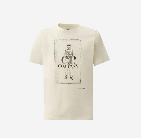C.P. Company 24/1 Jersey Artisanal Card T-Shirt 'Gauze White'