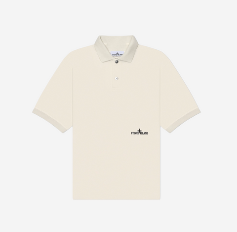 STONE ISLAND COTTON PIQUE SHIRT IVORY