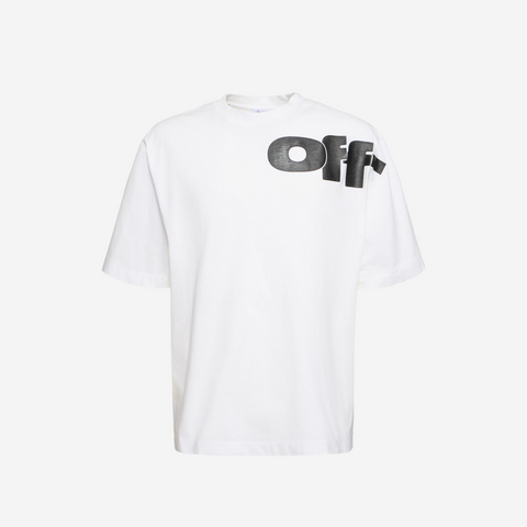 Off-White Crew Neck SHARED LOGO Cotton T-Shirt with Print