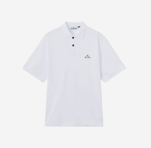 STONE ISLAND RELAXED PIQUE POLO WHITE