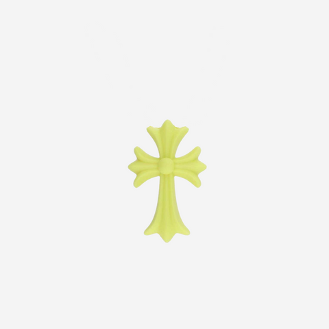 Chrome Hearts Yellow Silicone Cross Necklace With ball chain