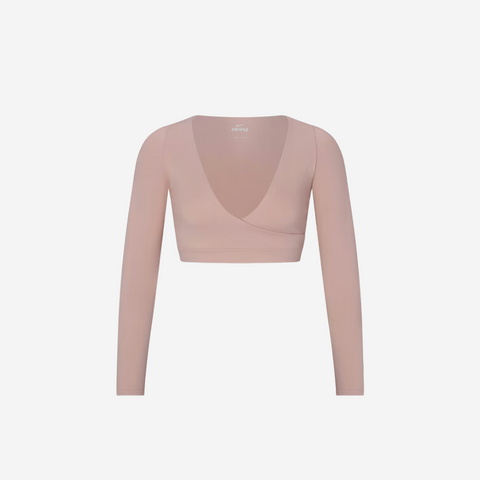 Nike SKIMS MATTE WRAP LONG SLEEVE CROPPED TOP HIMALAYAN