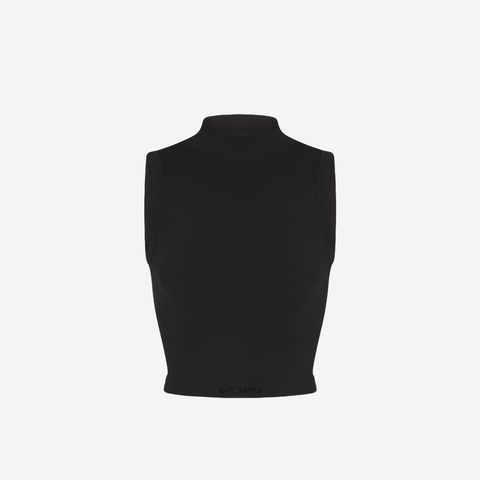 Nike SKIMS VINTAGE SEAMLESS MOCK NECK BRA TOP OBSIDIAN
