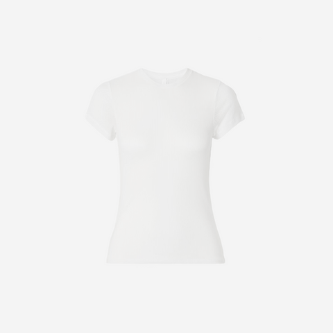 SKIMS Sheer Stretch-Jersey T-Shirt Snow