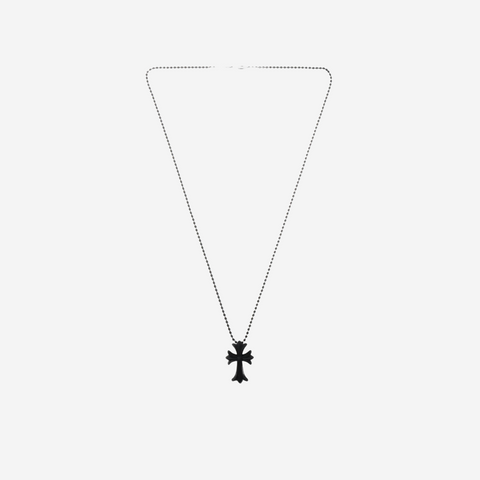 CHROME HEARTS SILICONE 20 YEAR ANNIVERSARY BLACK CREST NECKLACE
