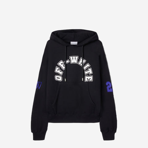 Off-White Brushed Cotton FOOTBALL Printed Hoodie