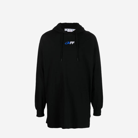 OFF-WHITE EXACTLY THE OPPOSITE HOODED T-SHIRT BLACK