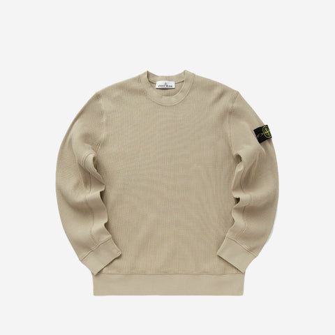 STONE ISLAND WAFFLE KNIT SWEATSHIRT BEIGE