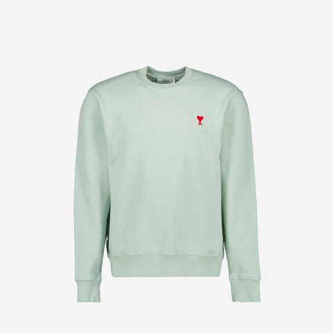 AMI PARIS DE COEUR VERT PALE SWEATSHIRT