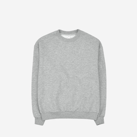 ALO YOGA ACCOLADE CREW NECK PULLOVER HEATHER GREY