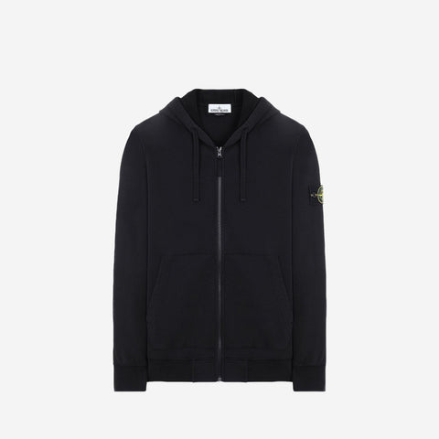 Stone Island Compass Patch Zip-Up Hoodie Black