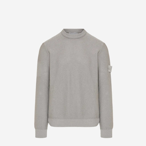 STONE ISLAND GHOST WOOL KNITTED SWEATER GREY