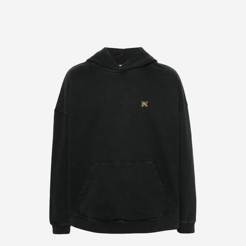 Palm Angels Burning Monogram Print Hoodie