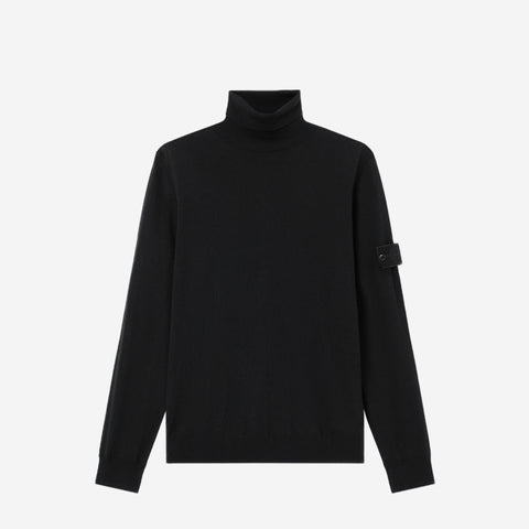 STONE ISLAND GHOST WOOL TURTLENECK BLACK