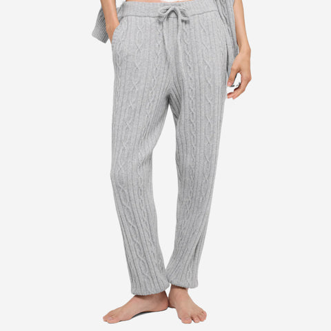 ALO YOGA Cable Knit Winter Bliss Pants grey