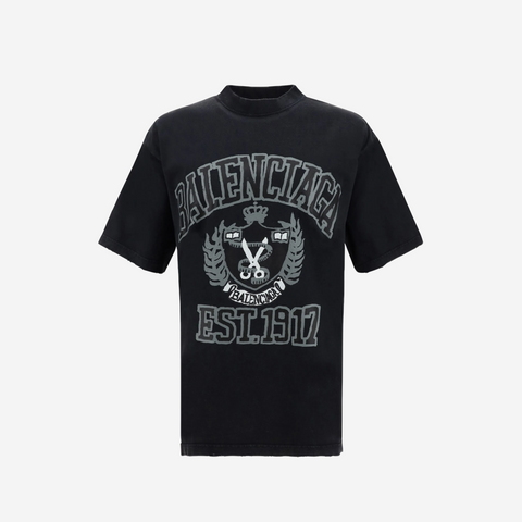 BALENCIAGA DIY COLLEGE LOGO TEE BLACK