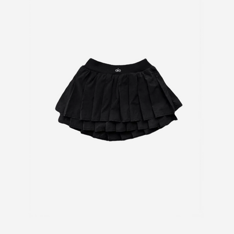 alo yoga Double Or Nothing Tennis Skirt Black