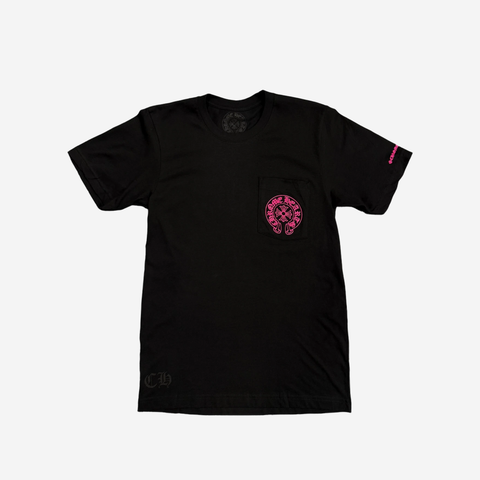 Chrome Hearts Exclusive Horse Shoe Logo Pocket T-Shirt Black-Pink