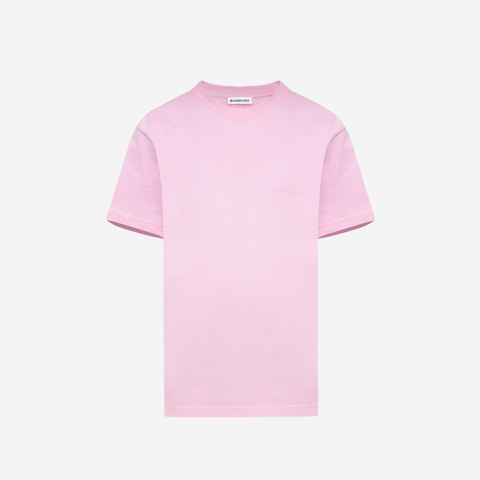Balenciaga Logo cotton t-shirt light pink