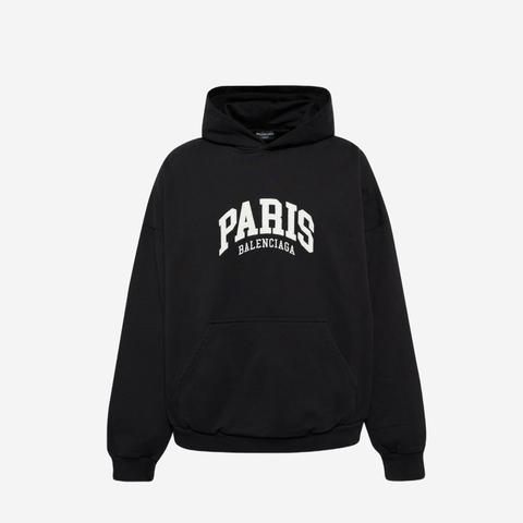Balenciaga Paris Cities logo hoodie black
