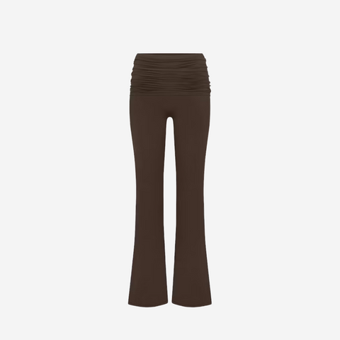 Nike SKIMS MATTE FOLDOVER SLIM FLARE LEGGING DARK SEPIA