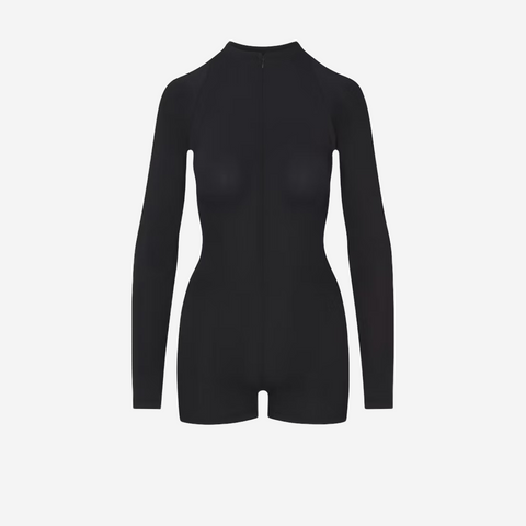 Nike SKIMS AIRY LONG SLEEVE ONESIE OBSIDIAN
