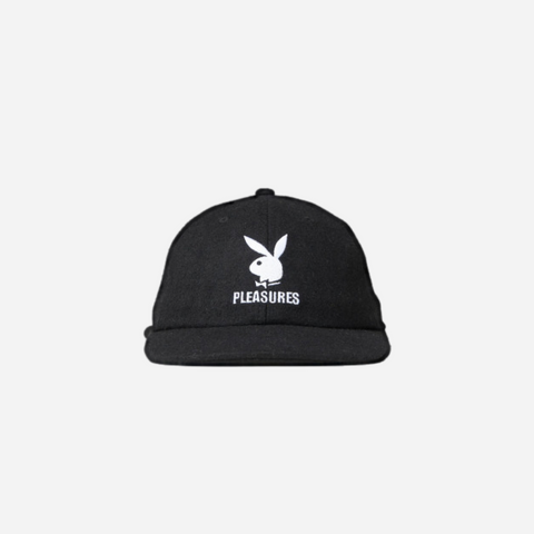 PLEASURES X PLAYBOY WOOL STRAPBACK HAT Black